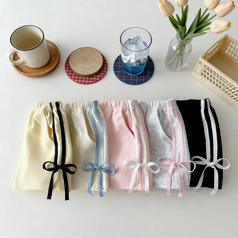 Summer Short Pants Fashionable Thin Baby Girls Loose Fit Casual Shorts Butterfly Bow Waist Cute Trendy Unisex Kids Clothing