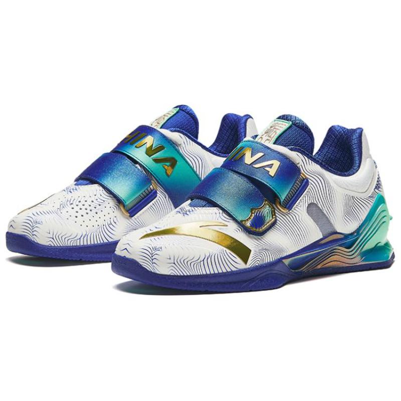 Anta Zhen Yu Slip Resistant Abrasion Resistant Low top Training Shoes Men's White Blue Sneakers