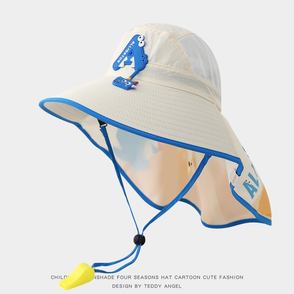 Cappello da Sole Estivo per Bambini, Design a Sciarpa, Tesa Larga, Cappello con Ampia Visiera, Cappello con Protezione UV, Asciugatura Rapida, Traspirante, Sottile, per Esterno, Spiaggia, Pescatore