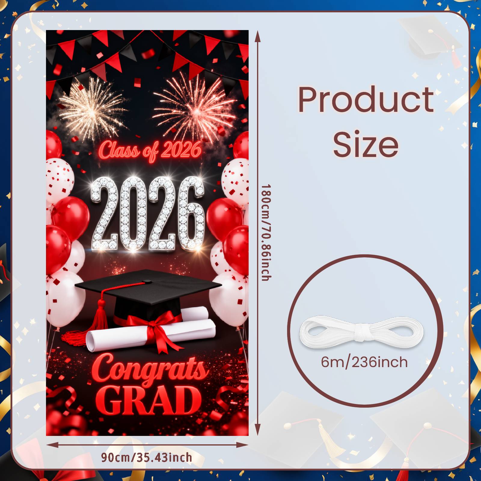 

Graduation Background Hourglass Senior Year Banner Graduation Countdown Banner 3D Text Design Graduation Display