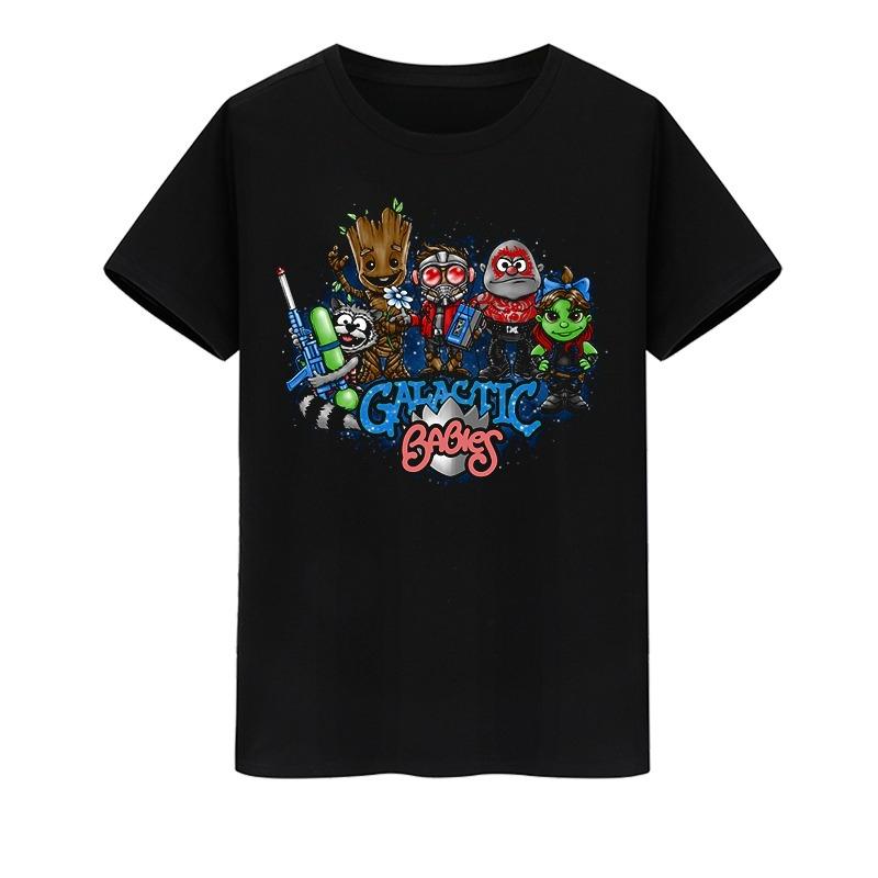 Fashion casual Marvel merchandise Guardians of the Galaxy Rocket Raccoon Groot Tree Unisex short sleeve Tshirt S