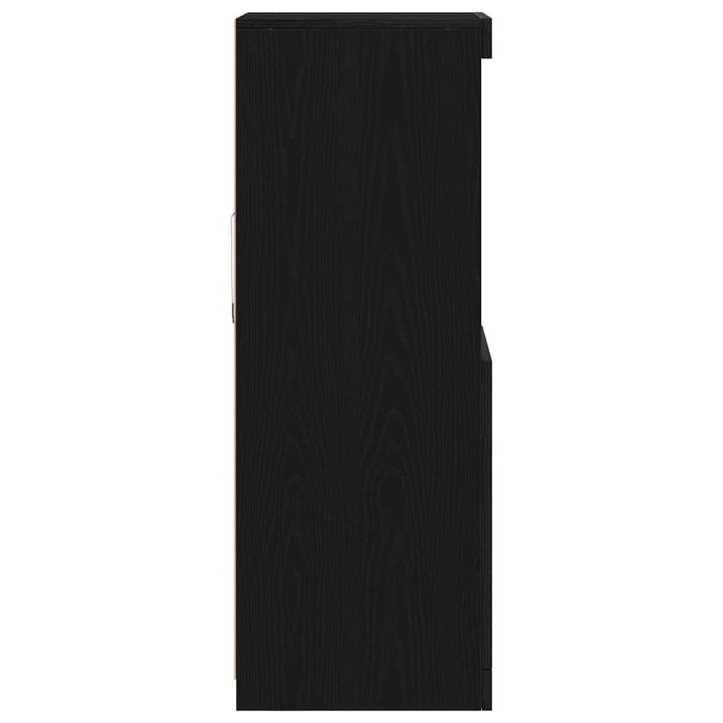 LED Sideboard Black Oak Effect 41 X 37 X 100 Cm