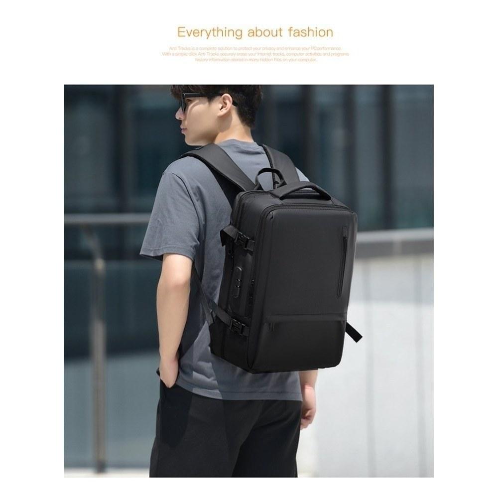 Unisex Large Capacity Oxford Backpack with Top Handle and Adjustable Straps for Commute and Travel