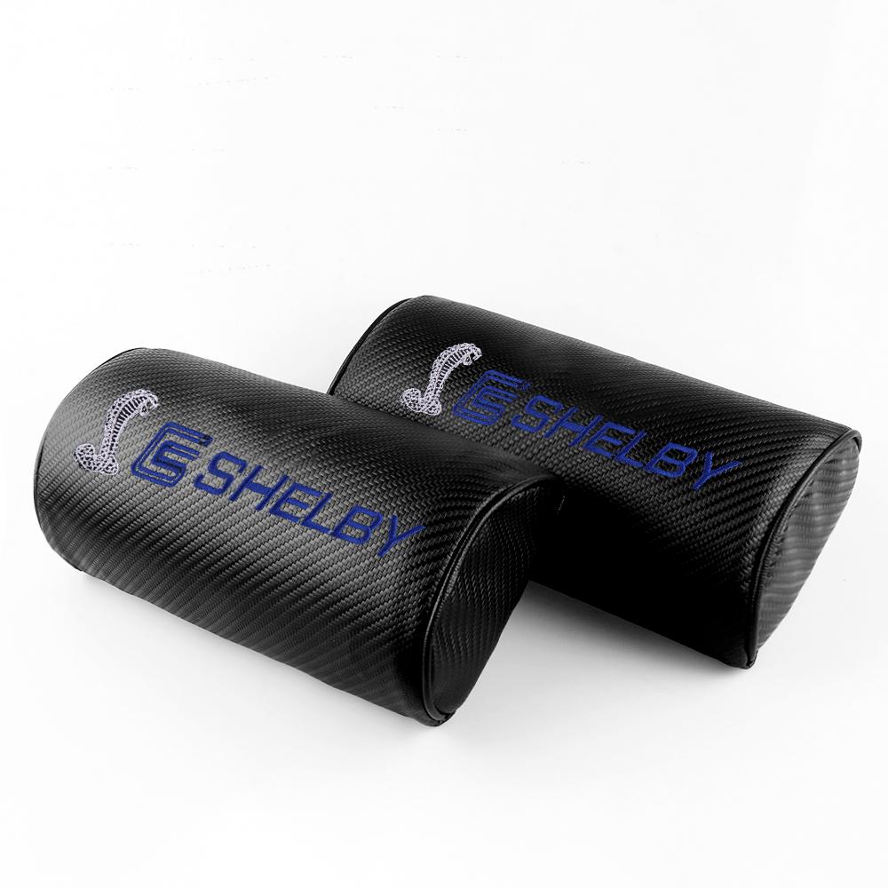 Car Carbon Fiber Headrest Seat Pillow For Ford ST Fiesta Focus Mk2 3 4 Edition Mondeo Fusion Ecosport Head Support Protector Pad