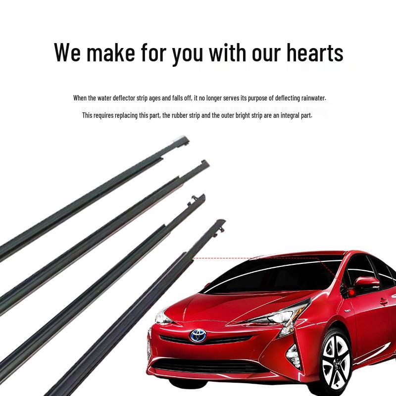 Compatible with Toyota Prius 2010-2015 Glass Outer Pressure Strip Water Deflector for Car Door Windows