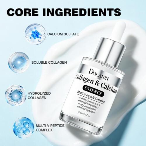 Kollagen-Kalzium-Serum - Peptidkomplex Gesichts-Kalzium-Serum - Anti-Aging Gesichts-Serum - Feuchtigkeitsspendende Straffende Hautformel