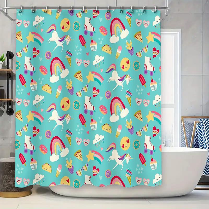 

Cute Animal Cartoon Kids Bathroom Shower Curtain Waterproof Nursery Decor Set W60H190(CM)-1 Pcs