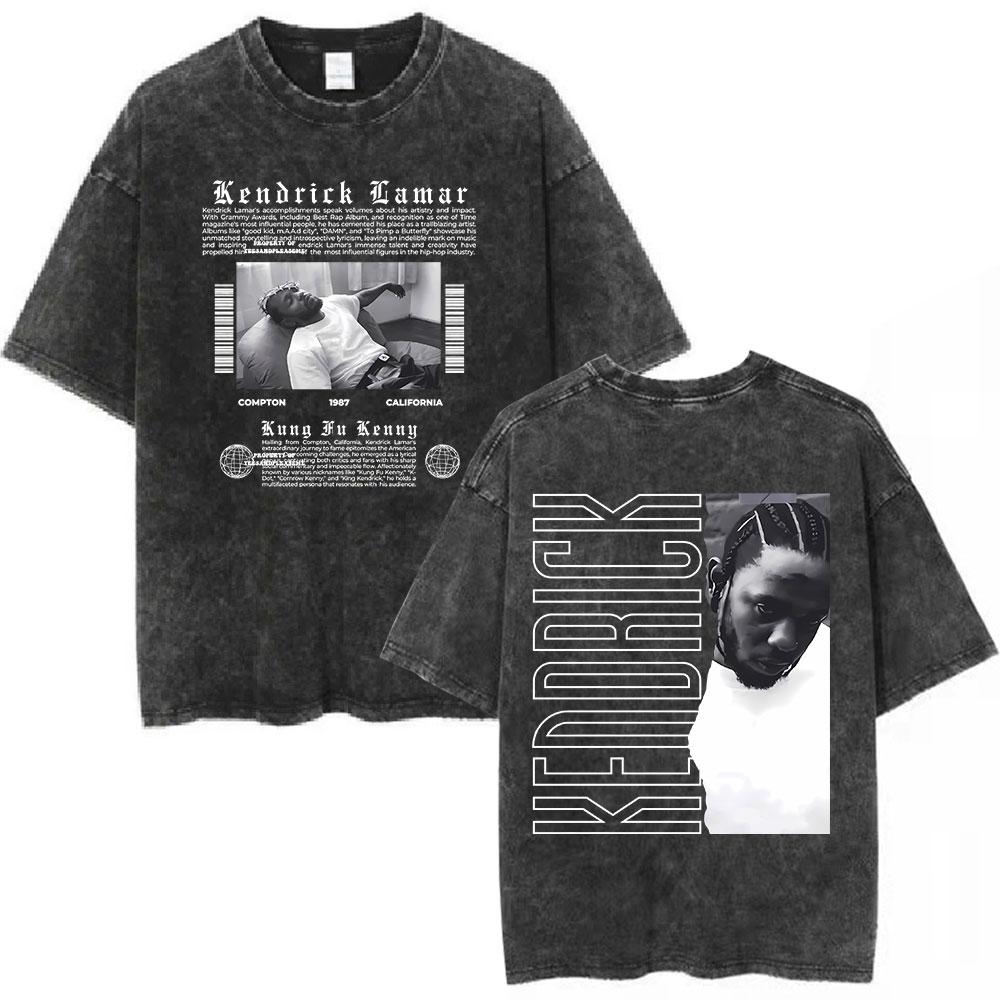 

Short Sleeved Round Neck Yk Tshirt Unisex Washed New in Top Tees Unisexs TShirt Rapper Kendrick Lamar To Pimp A Butterfly Graphic 2XL