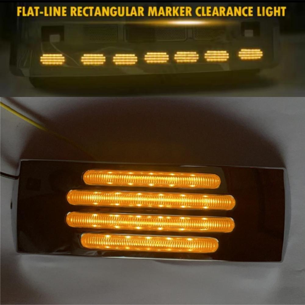 

10PCS 22LED Side Lights Caravan Trailer LED Lighting 12v Truck Tail Rear Side Marker Lights Amber LED Chrome for Freightliner United States