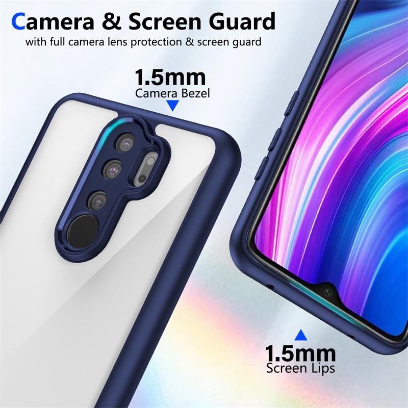 Pro Xiaomi Redmi Note 8 Pro Pouzdro Pokovený Nárazník Nárazuvzdorný Průhledný Zadní Kryt Tvrdé Matné Pouzdro na Telefon pro Xiaomi Redmi Note 8 Pro