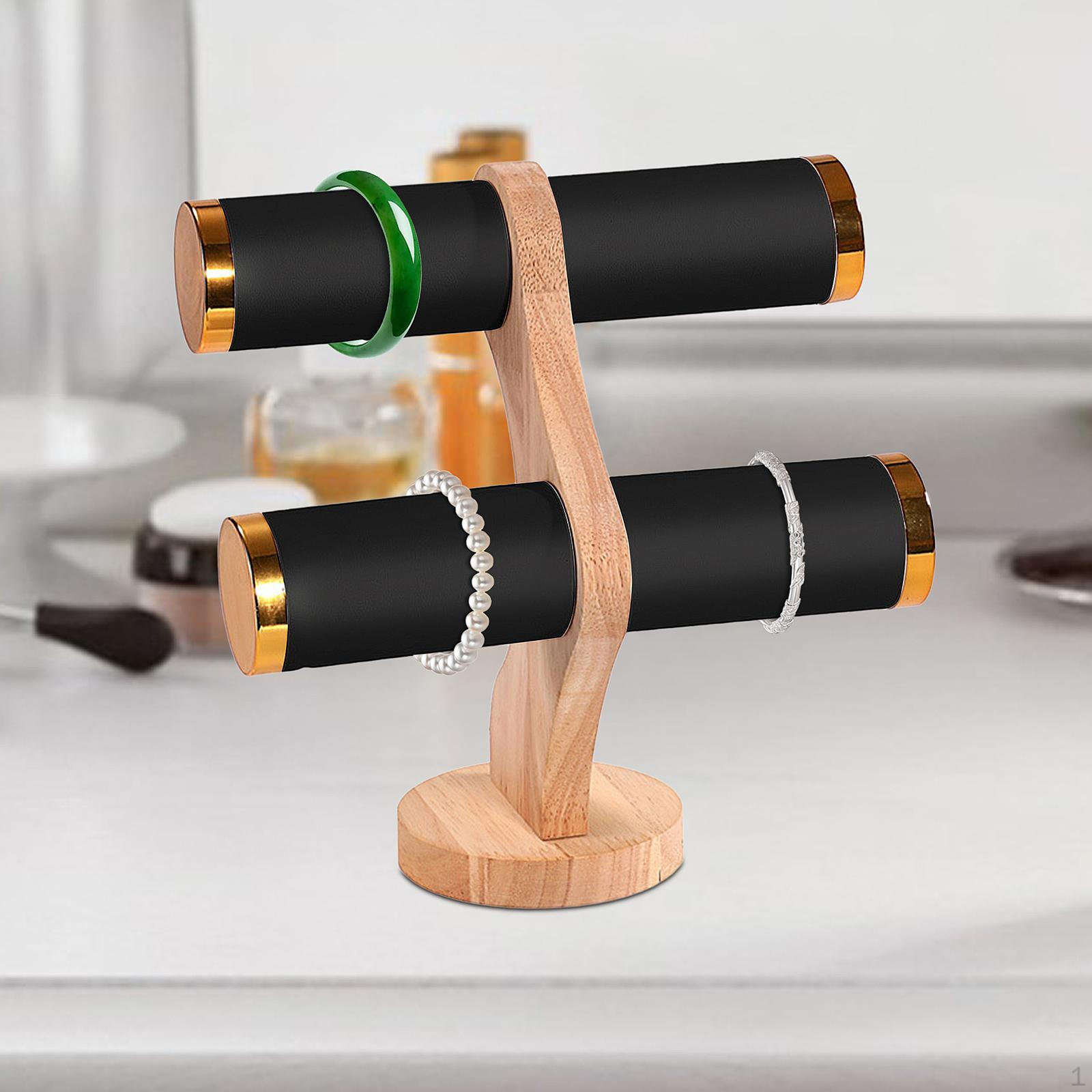 

Держатель для браслета Органайзер для хранения браслетов Отдельностоящая 2-уровневая подставка для часов чёрный