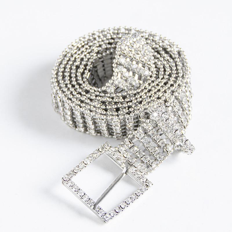 High-end Women's Waist Chain Rhinestone Full Diamond Chic Fashion Luxury Women's Shiny Belt