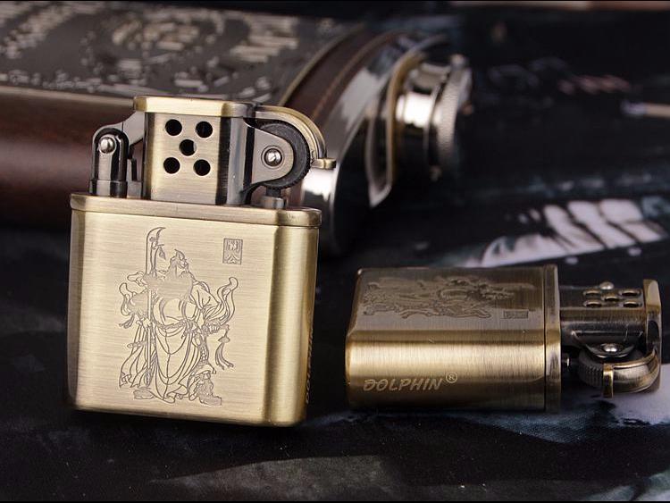 "HY-303 Dolphin Metal Inflatable Flame Lighter - Creative High-End Gift"