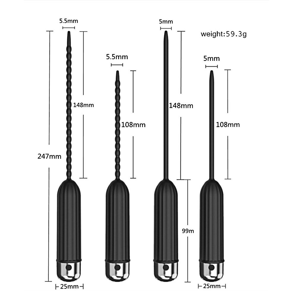 IKOKY Insertion Urethral Plug 10 Frequency Soft Urethral Sound Dilator Sex Toys for Man Penis Plug Catheter with Bullet Vibrator