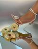 Women's Butterfly Pearl Rhinestone Pointed Toe Crystal Heel Sandals