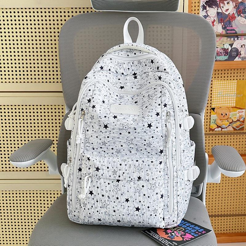 Schoolbag1011 new schoolbag female ins niche middle and high school large capacity star printed backpack female student computer bag