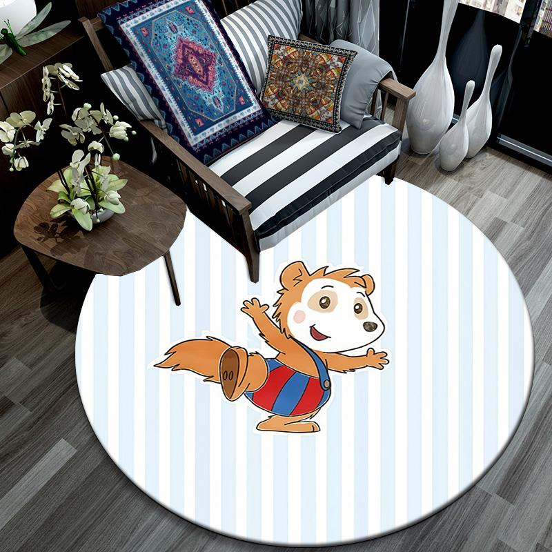 Bobo Siebenschläfer Round Area Rug,Carpet Rug for Living Room Bedroom Sofa Playroom Decor,Non-slip Floor Mat