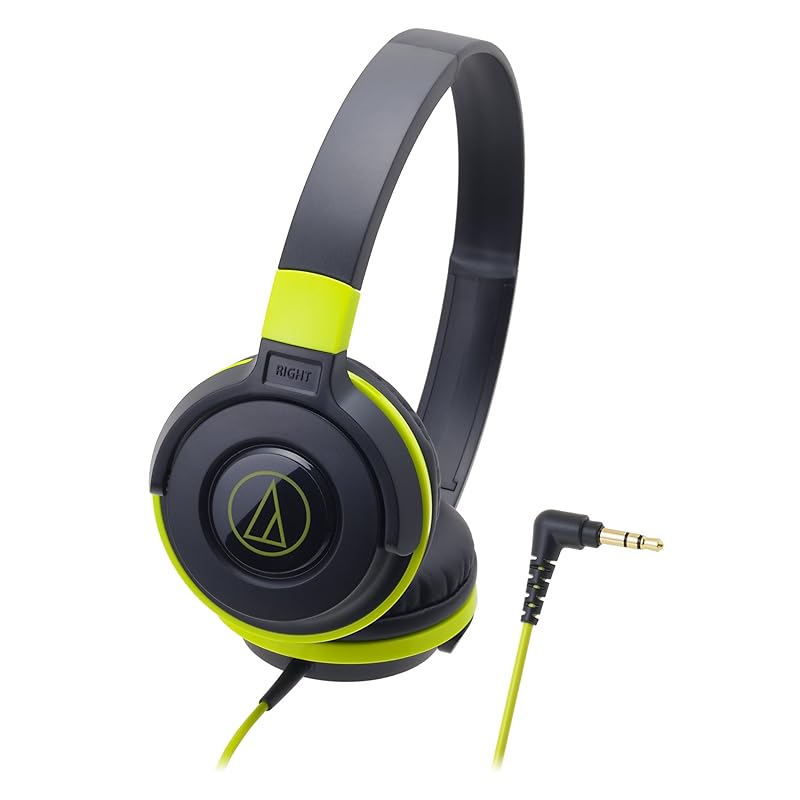 

audio technica ATH-S100 BGR headphone wired STREET MONITORING portable on ear headphones black green