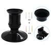 Set of 12 Black Plastic Pillar Candle Holders Flameless LED Candle Stand Candlestick for Holiday Party and Event Decors