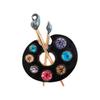 Exquisite Canvas Shaped Enamel Brooch Sparkling Rhinestones Details Unisex Jewelry Piece Zinc Alloy Craftsmanship Pin