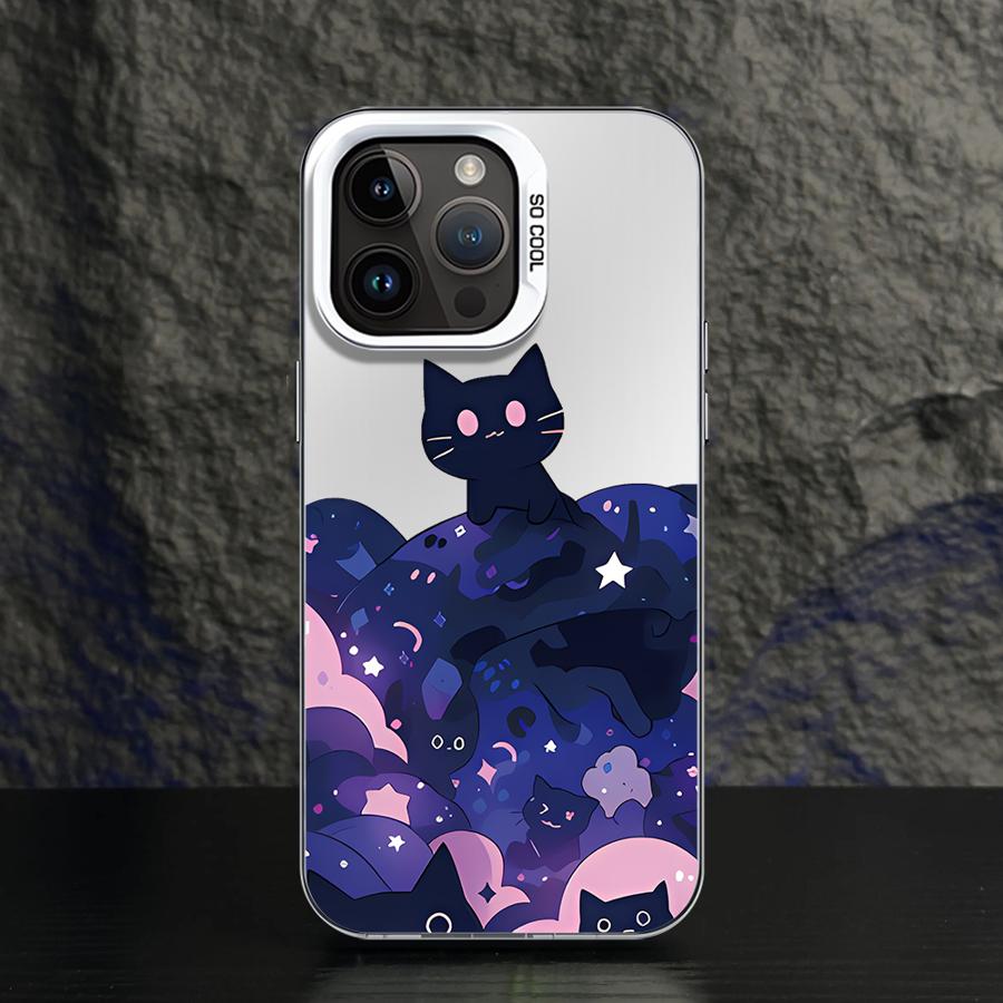 Cute Cartoon Cat Case for iPhone 17 Air 16e 14 15 16 Plus 11 12 13 Pro Max Soft Shell