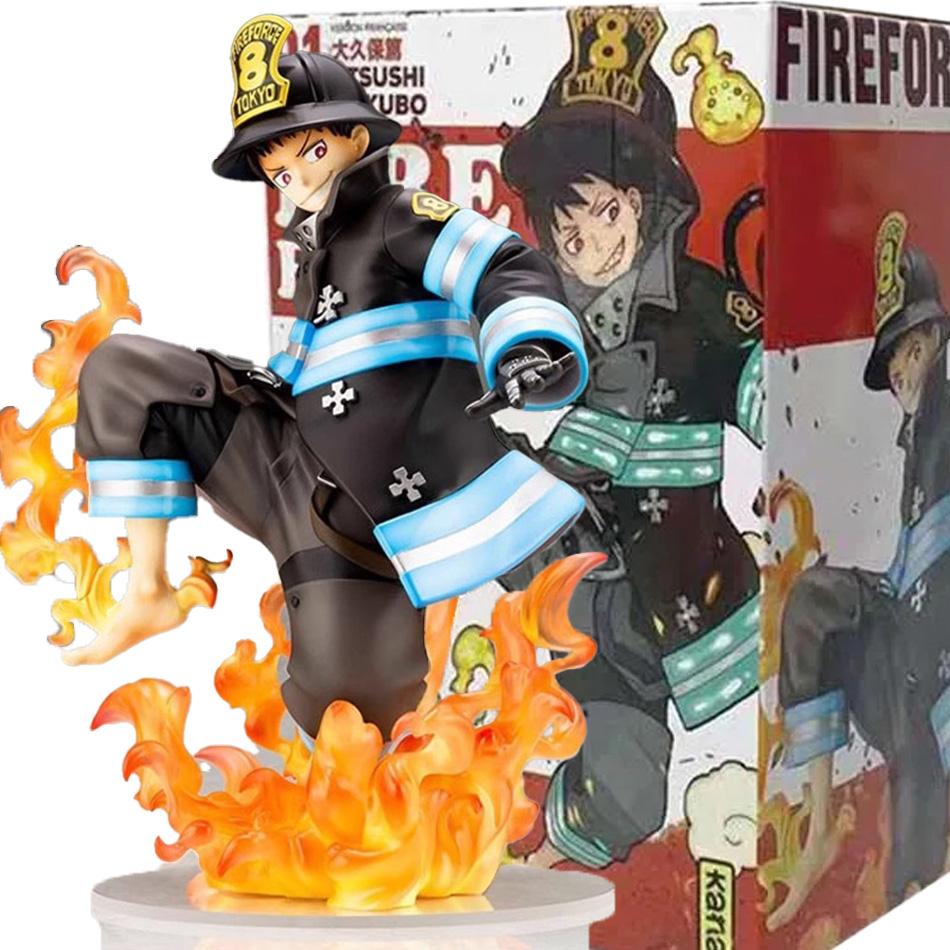 Shinra Kusakabe Figure Anime Fire Force Special Effect Blood Desktop Doll Golf Model Toy Gift Collection Ornaments PVC