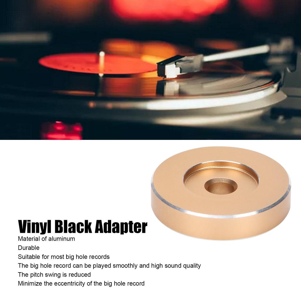 45 RPM Record Turntable Adapter Large Hole Conversion Sheet   Black Clamp Adapter for Most Big Hole Records