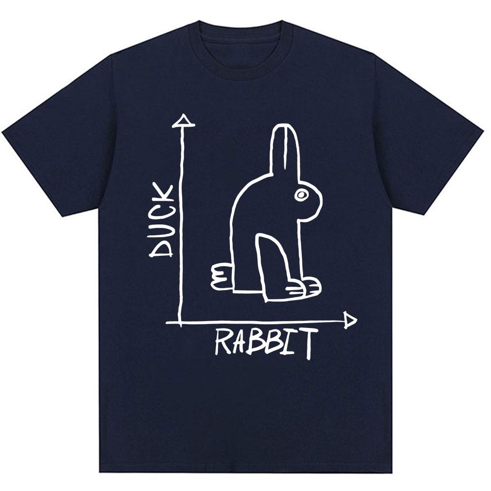Funny Rabbit Duck Design Meme T Shirt Fashion Men Women Humor Cute Short Sleeve Oversized 100% Cotton Casual T Shirts Streetwear