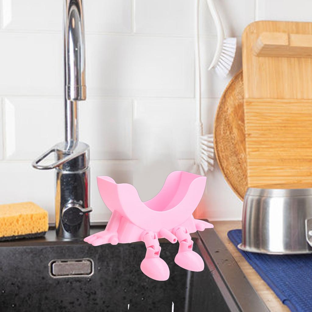 Cute ing Sponge Holder with Drainage Funny Peeing Scrub Sponge Holder for Kitchen Sink Countertop Pink