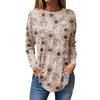 Magliette da Donna Autunno Casual Manica Lunga Felpa Stampa Natalizia Top Pullover