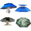 Rain Umbrella Hat Foldable Sun Shade Waterproof Fishing Headwear Cap Beach Head Hats Double-Layer UV Protection Sunscreen