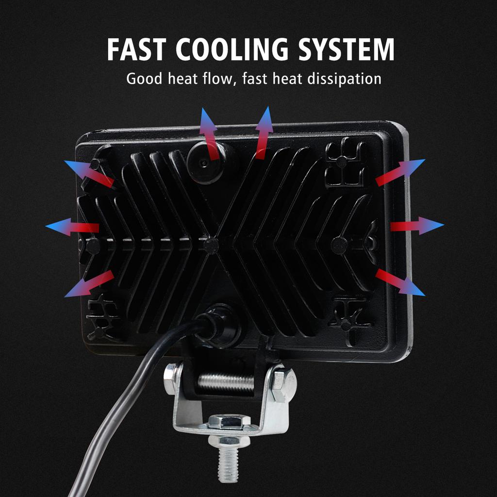 2Pcs 60W 3x5 Zoll Chrom Rechteckige LED Scheinwerfer Off-road Dach Suchscheinwerfer