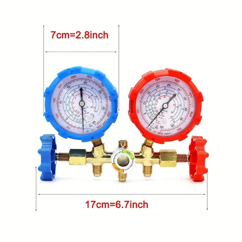 R410a 3 Way AC Diagnostic Manifold Gauge Set for Freon Charging Fits R32 R410a R-404A R-134a Refrigeration Manifold Gauge Air