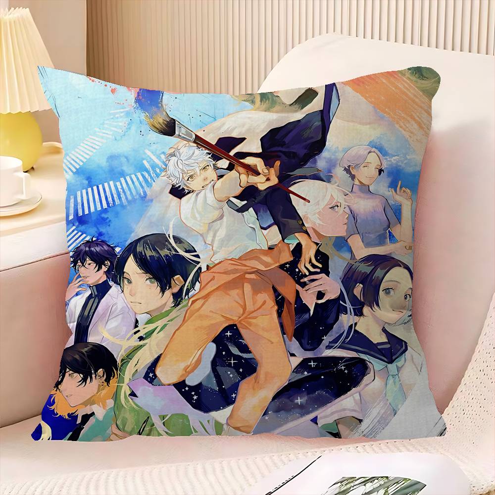 Anime Blue Period Pillow Gift Home Office Decoration Bedroom Sofa Car Cushion Cover Case X