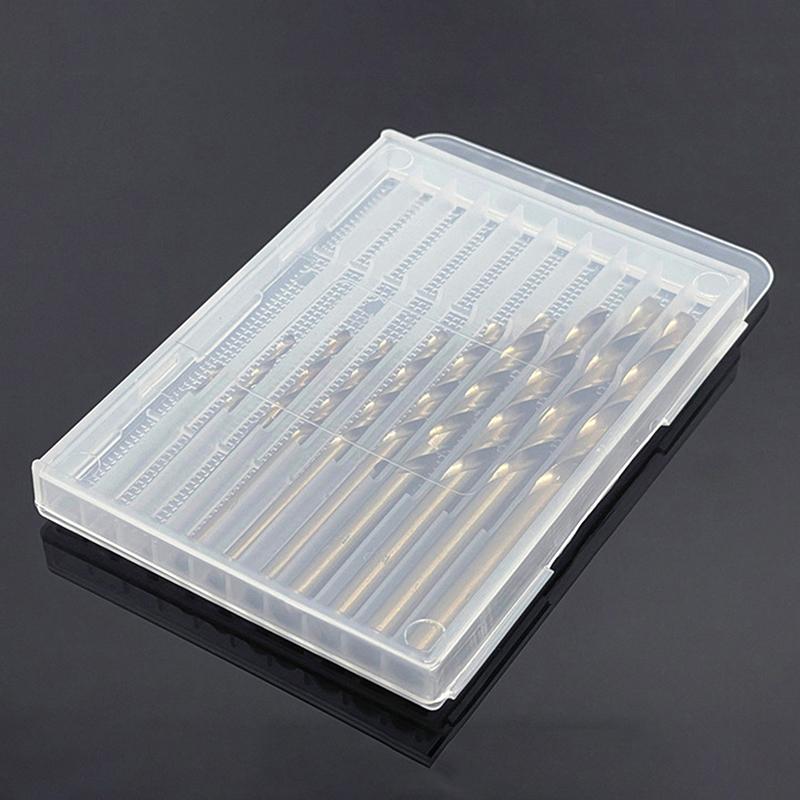 Scatola Vuota in Plastica per Punte a Spirale Scatola Portaoggetti Cassetta degli Attrezzi Accessori Utensili Punte per Legno 5/10 Fori Custodia Imballaggio Trasparente