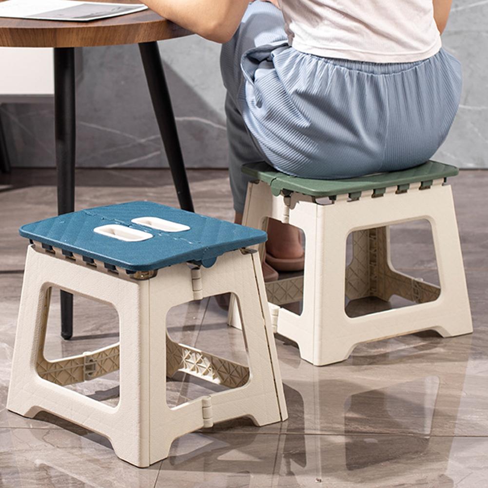 Portable Folding Stool Lightweight Foldable Stool with Handle Camping Stool Supports Up To 441LBS for Kitchen Bathroom Bedroom