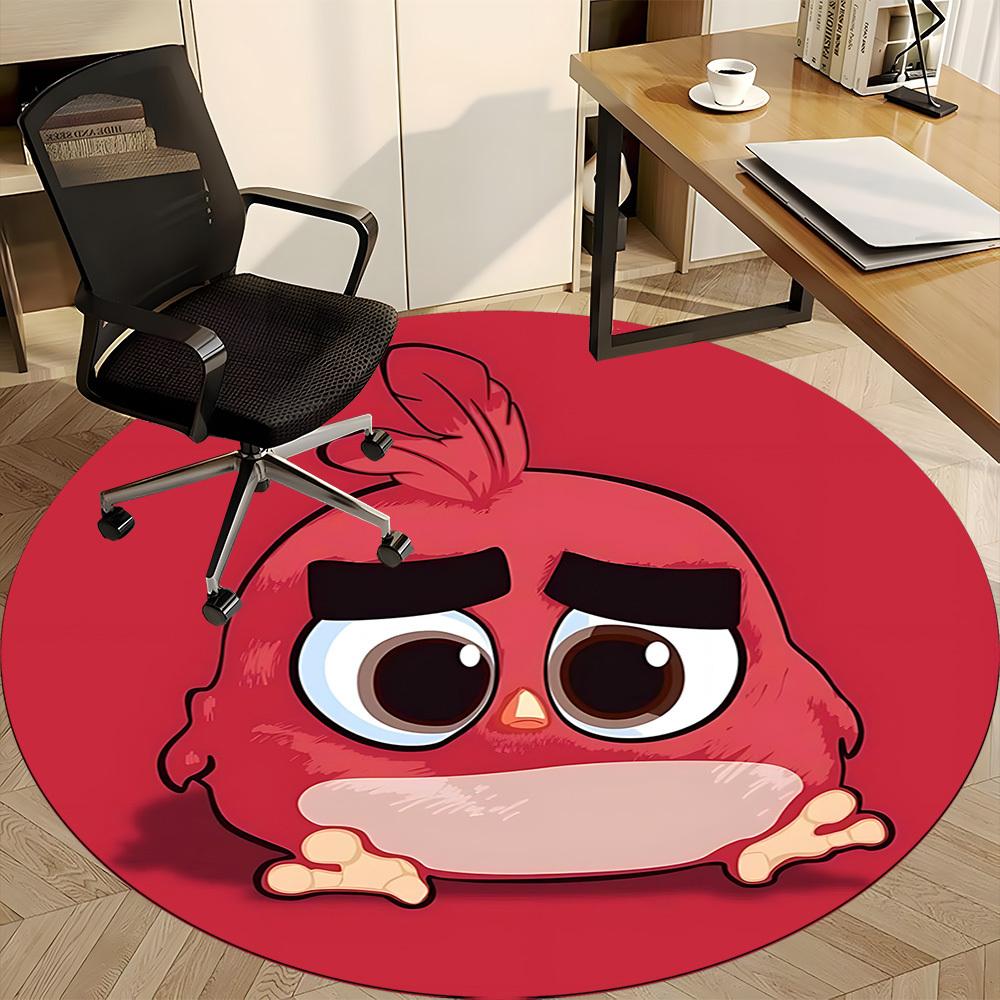 1pc Angry Bird Office Round Area Rug, Under Office Chairs Bedroom Living Room Home Decor, Room Decoa1016152