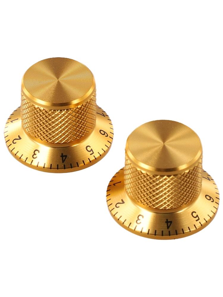 2PCS Precision Aluminum Potentiometer Knobs with Secure Fit for Guitars