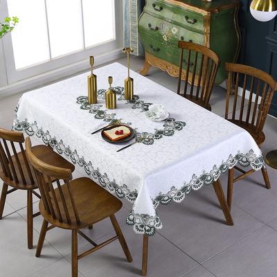 Ins Style Tablecloth Lace Embroidery Waterproof and Oil-Proof Table Cloth Non-Slip Tea Table Cloth Rectangular Tablecloth