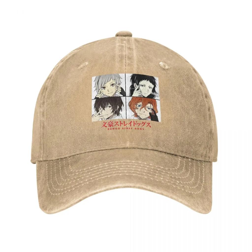 Casual Bungou Stray Dogs Baseball Cap Unisex Style Distressed Denim Washed Sun Cap Ranpo Dazai Outdoor Activities Caps Hat