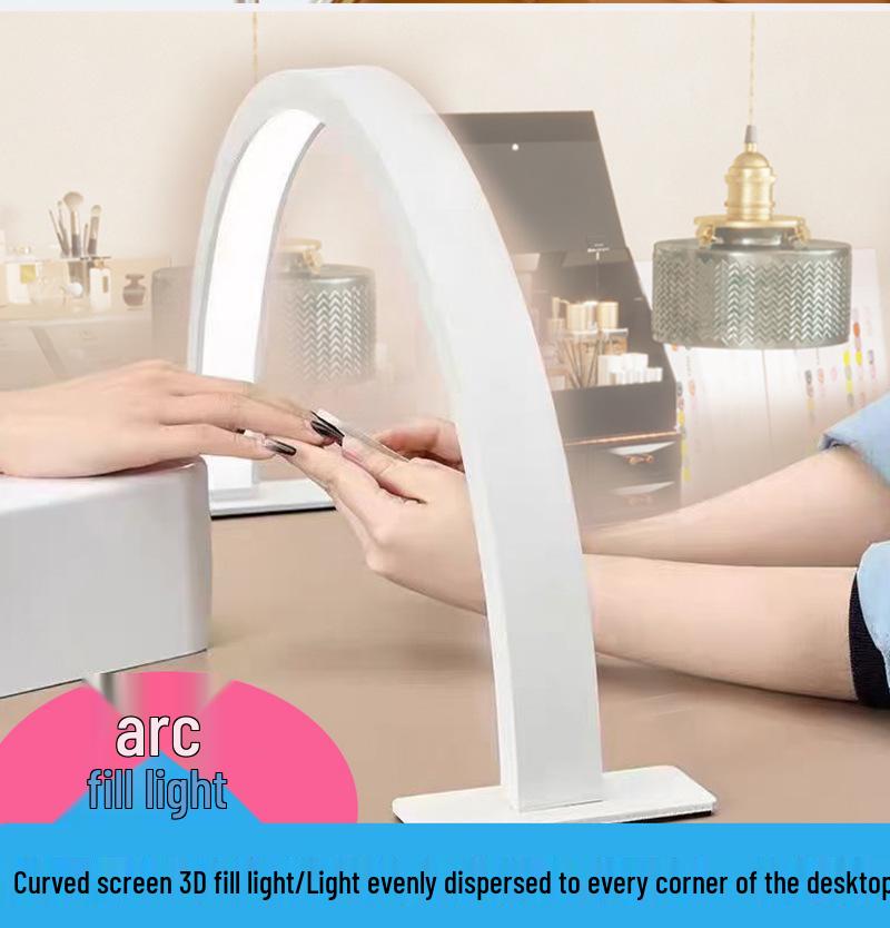 Creative Half-Moon LED Desk Lamp for Beauty Salons and Nail Art