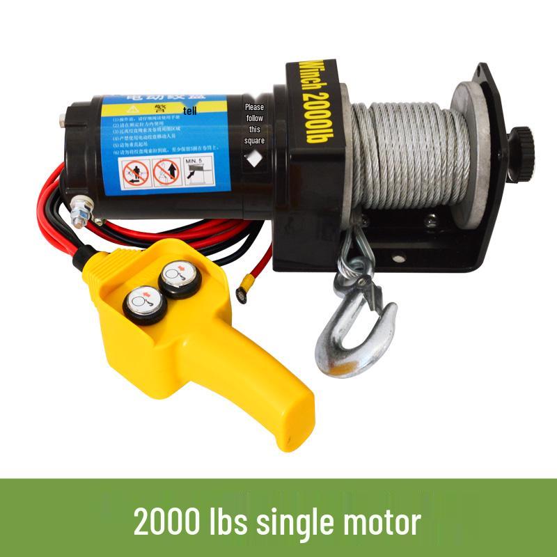 12/24V 1-Ton Vehicle-Mounted Electric Hoist Crane