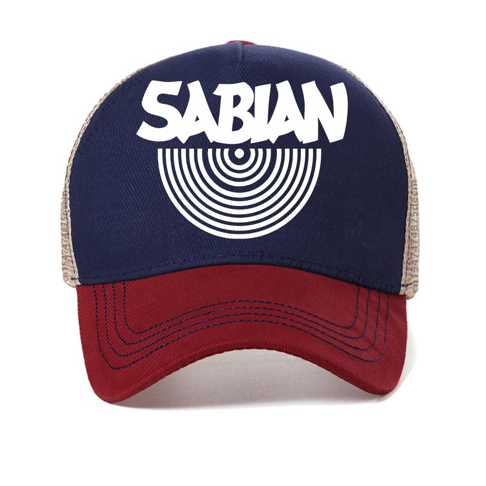 SABIAN Retro Design Summer Leisure baseball cap fashion outdoor adjustable mesh breathable Trucker hat mesh Snapback hat Adjustable красный