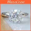 Elegant Silver Plated Wedding Ring For Women With Square Simulated Zircon