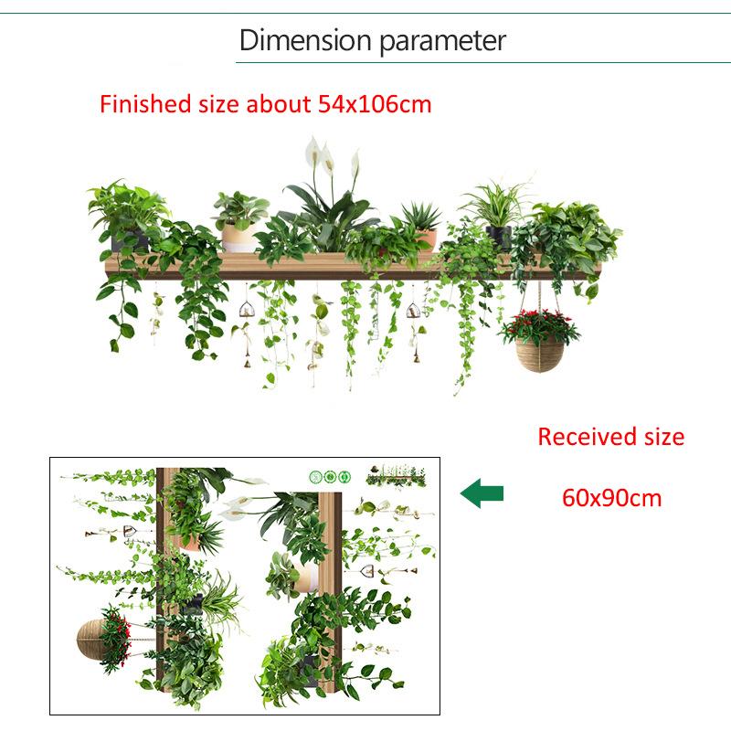 

Сделай сам Листья винограда в горшке Зеленое растение Бабочка Наклейки на стену Самоклеящиеся для съемного дома Кухня Гостиная Стена Новогоднее украшение 60x90cm