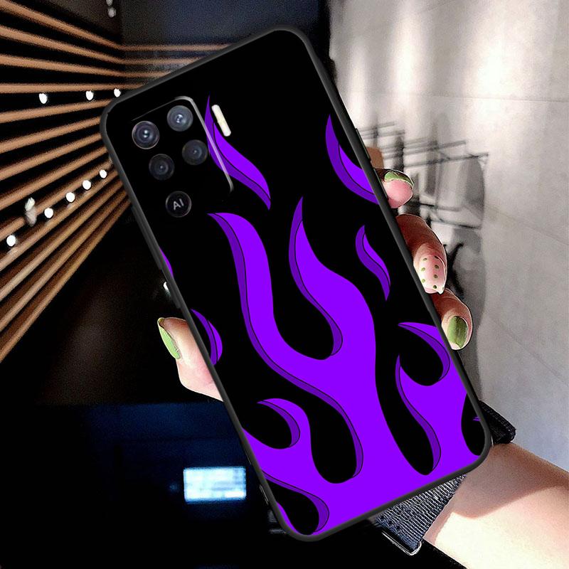 Flame Painted Fire Pattern Case For Oppo A38 A18 A78 A98 A58 A60 A80 A40 A96 A76 A16 A94 A74 A54 A15 A17 A57 A77 A5 Pro