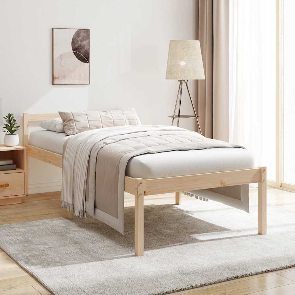 Vidaxl Bett für Senioren, 90x190 cm, Massivholz Kiefer