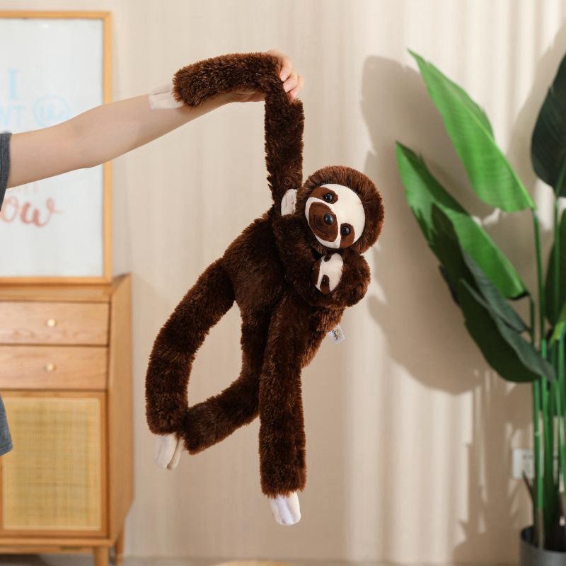 Cartoon Long-Armed Monkey & Baby Orangutan Lemur Sloth Plush Toy for Kids