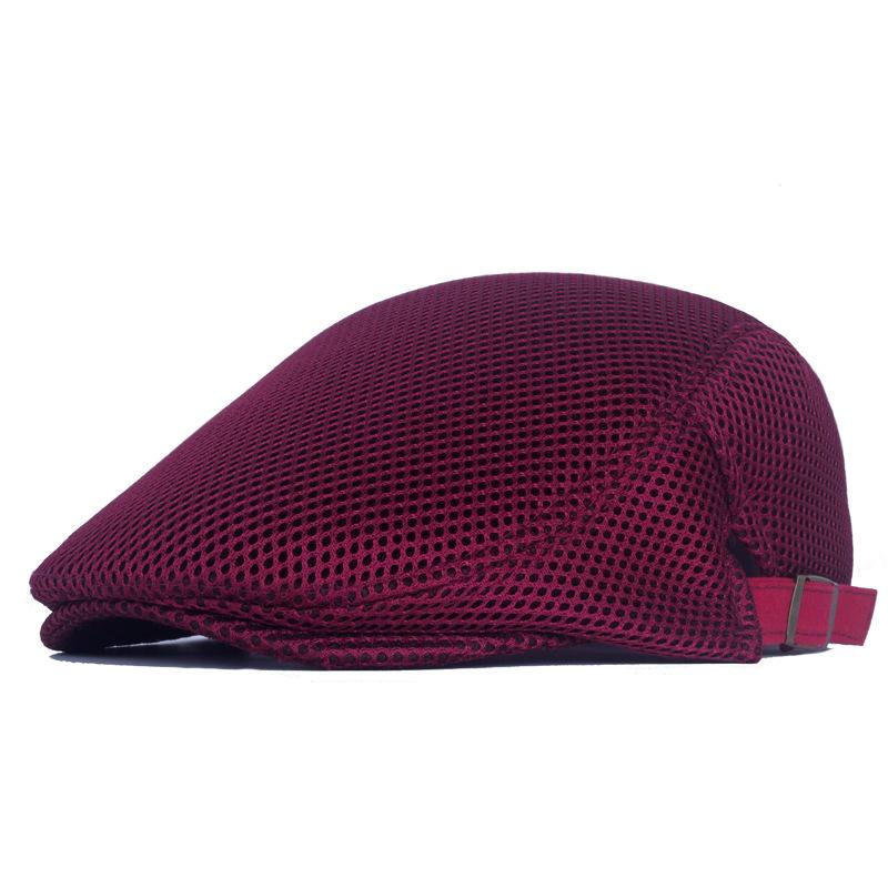 Berretto estivo in rete traforata berretto traspirante versione coreana da donna cappello da sole alla moda cappello forward da uomo tinta unita