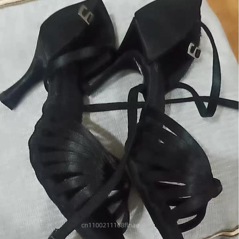 Latin Dance Shoes for Women and Adults, 7.5cm High Heels, Soft Soles, National Standard Dance Shoes, Suitable for All Seasons